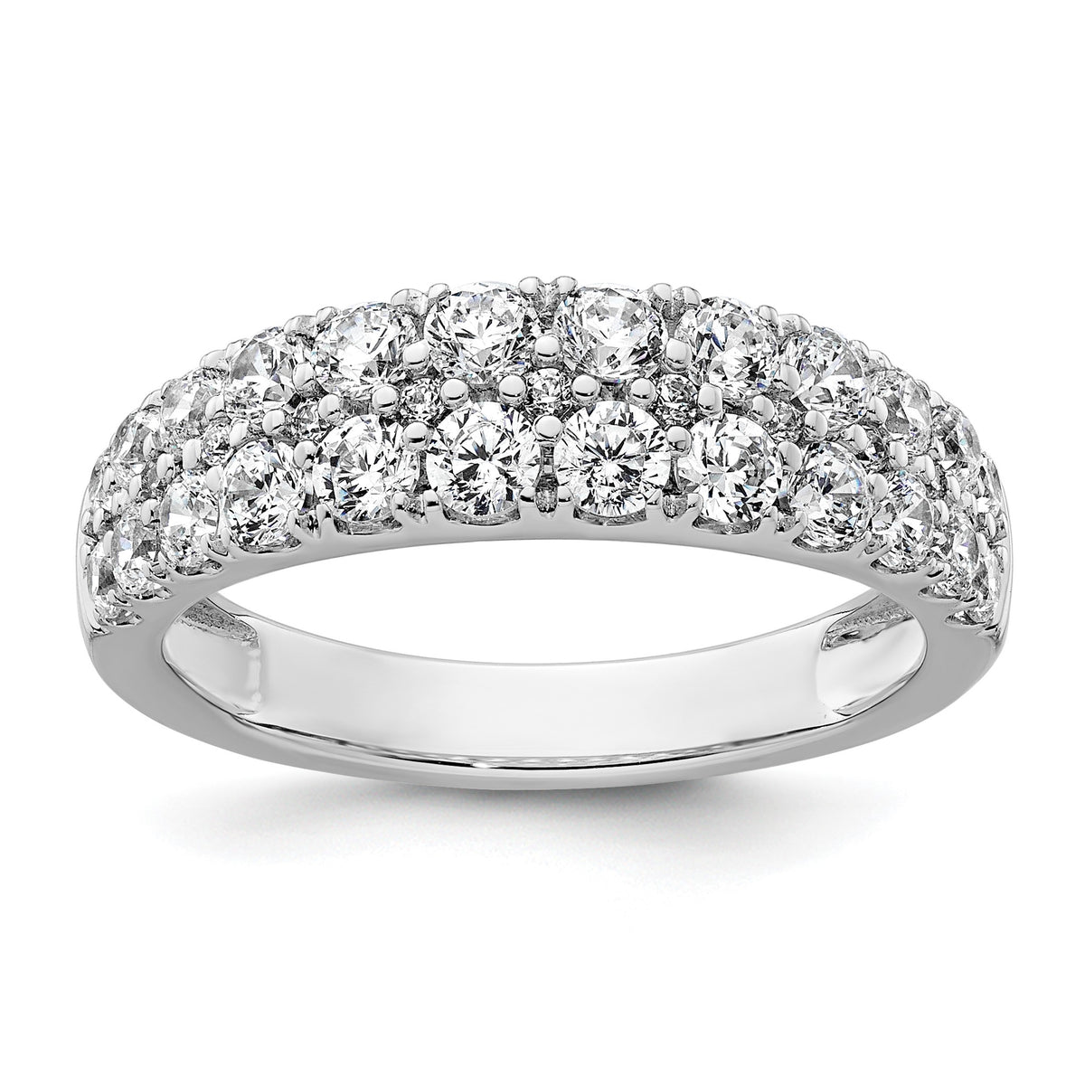 Lab-Grown Diamond Row Band in 14K White Gold, 3.2mm (1 1/4 ct. tw.), Size 7 - Sophia Jewelers