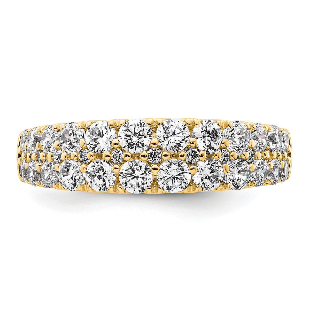 Lab-Grown Diamond Row Band in 14K Yellow Gold, 3.2mm (1 1/4 ct. tw.), Size 7 - Sophia Jewelers