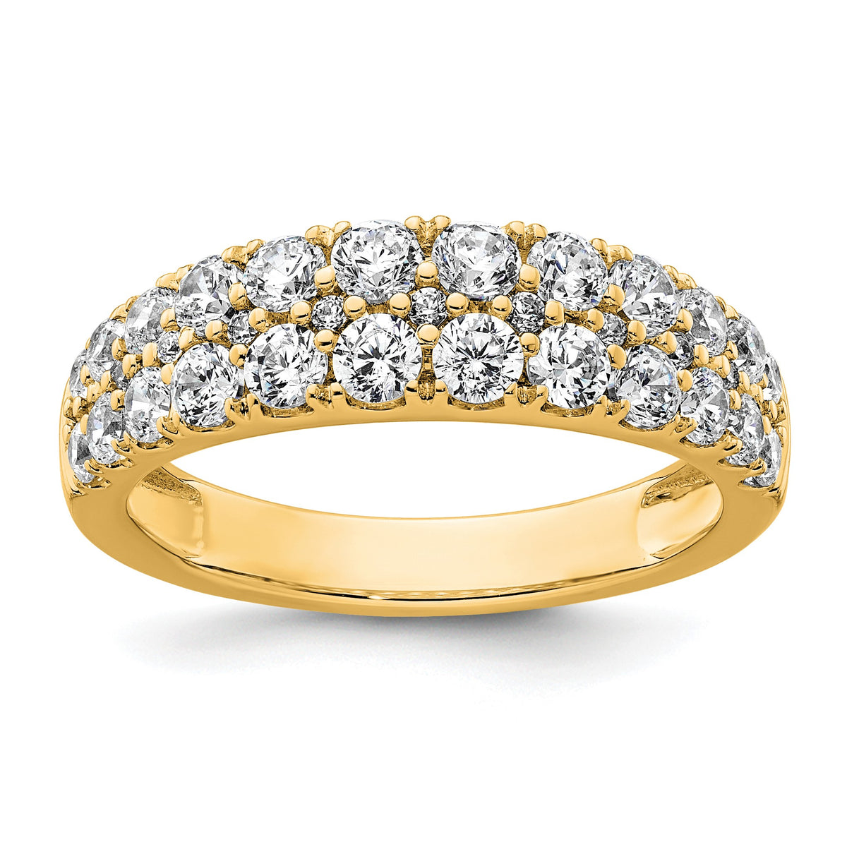 Lab-Grown Diamond Row Band in 14K Yellow Gold, 3.2mm (1 1/4 ct. tw.), Size 7 - Sophia Jewelers