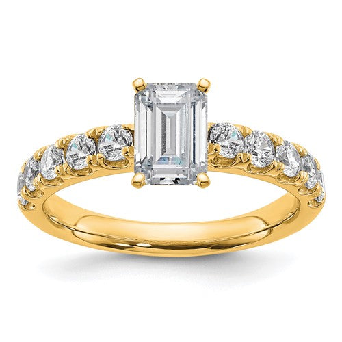 Emerald-Cut Lab-Grown Diamond Engagement Ring in 14K Yellow Gold (1 3/4 ct. tw.), Size 7 - Sophia Jewelers