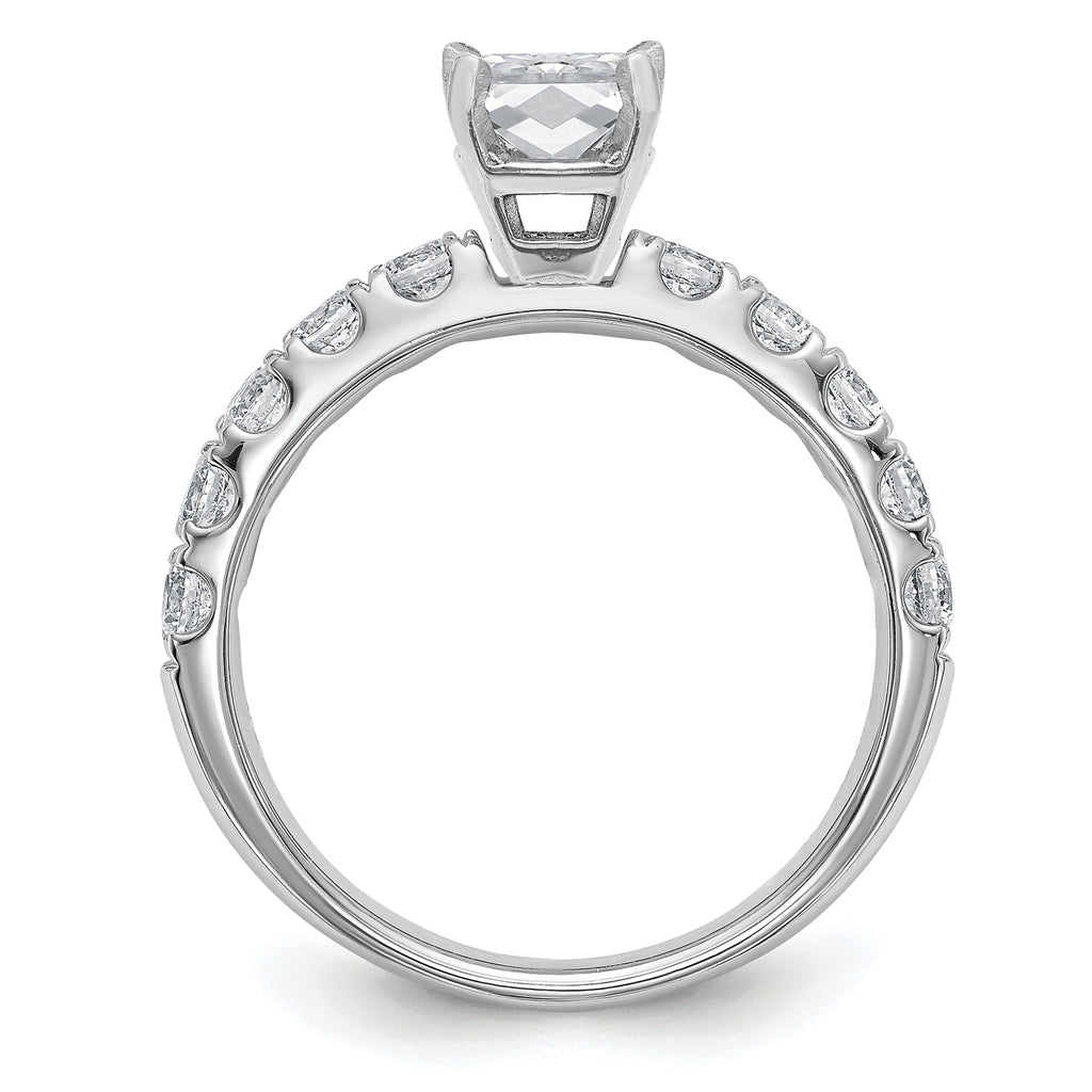 14k White Gold Certified 1 3/4 carat Lab Grown Diamond VS+ F+ Emerald Complete Engagement Ring