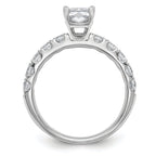 14k White Gold Certified 1 3/4 carat Lab Grown Diamond VS+ F+ Emerald Complete Engagement Ring