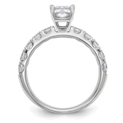 14k White Gold Certified 1 3/4 carat Lab Grown Diamond VS+ F+ Emerald Complete Engagement Ring