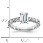 14k White Gold Certified 1 3/4 carat Lab Grown Diamond VS+ F+ Emerald Complete Engagement Ring