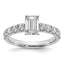 14k White Gold Certified 1 3/4 carat Lab Grown Diamond VS+ F+ Emerald Complete Engagement Ring