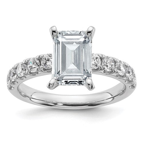 Certified Emerald-Cut Lab-Grown Diamond Engagement Ring in 14K White Gold (2 3/4 ct. tw.), Size 7 - Sophia Jewelers