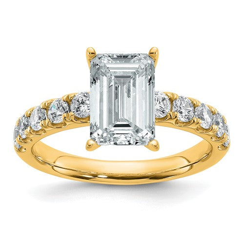 Emerald-Cut Lab-Grown Diamond Engagement Ring in 14K Yellow Gold (3 3/4 ct. tw.), Size 7 - Sophia Jewelers