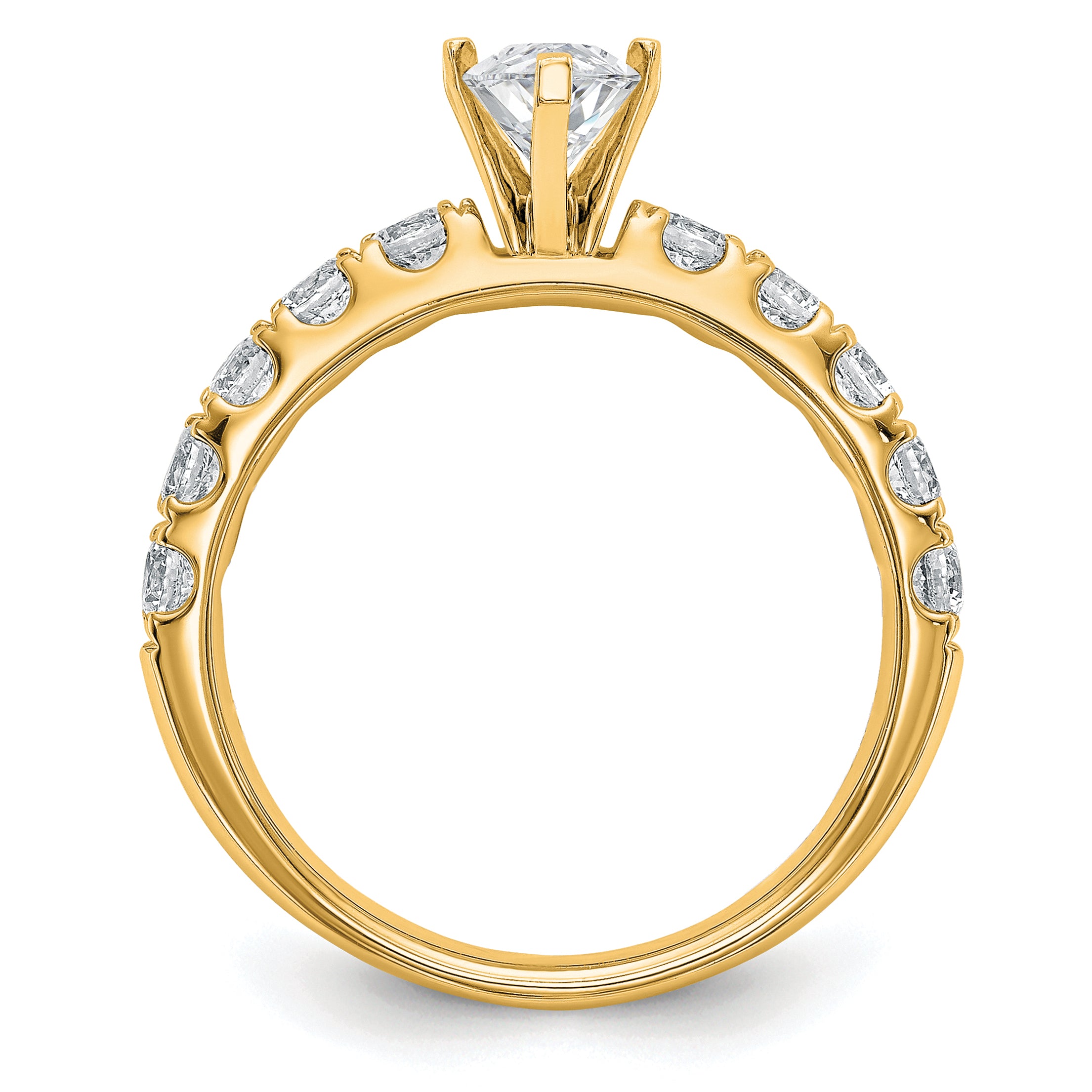 14k Certified 1 3/4 carat Lab Grown Diamond VS+ F+ Marquise Complete Engagement Ring Secondary image