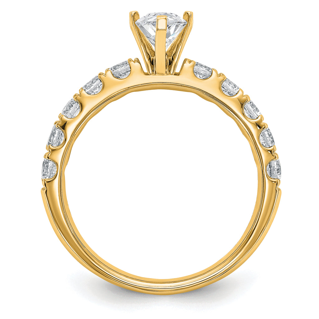 14k Certified 1 3/4 carat Lab Grown Diamond VS+ F+ Marquise Complete Engagement Ring