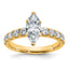 14k Certified 1 3/4 carat Lab Grown Diamond VS+ F+ Marquise Complete Engagement Ring