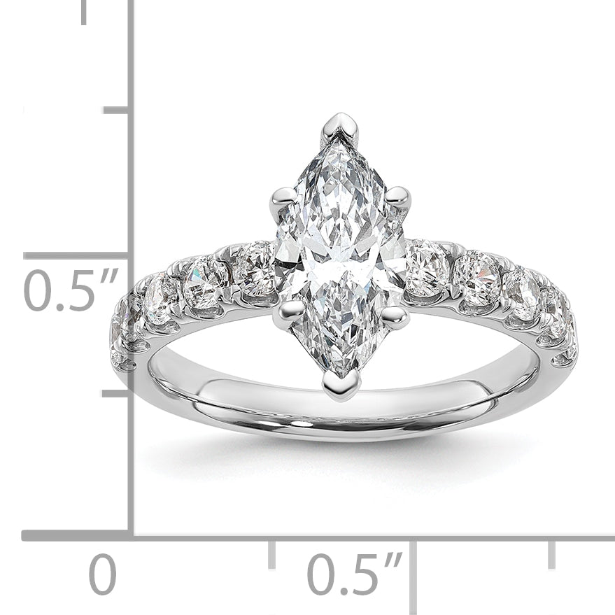 14k Certified 2 1/5 carat Lab Grown Diamond VS+ F+ Marquise Complete Engagement Ring Secondary image