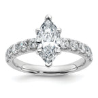 14k Certified 2 1/5 carat Lab Grown Diamond VS+ F+ Marquise Complete Engagement Ring