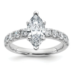 14k Certified 2 1/5 carat Lab Grown Diamond VS+ F+ Marquise Complete Engagement Ring