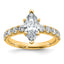 14k White Gold Certified 2 1/5 carat Lab Grown Diamond VS+ F+ Marquise Complete Engagement Ring