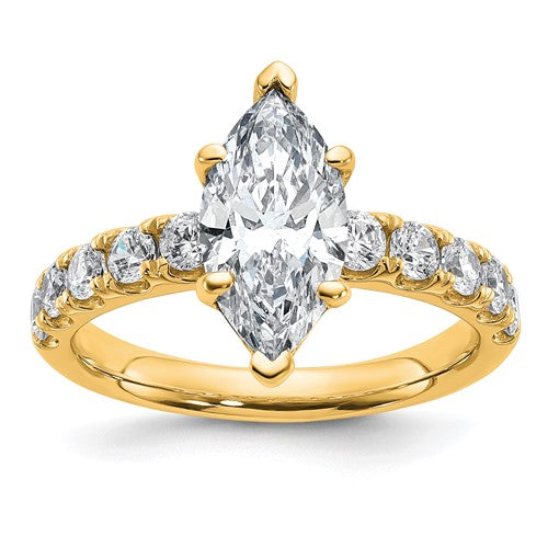 Marquise Lab-Grown Diamond Engagement Ring in 14K Yellow Gold (2 3/4 ct. tw.), Size 7 - Sophia Jewelers