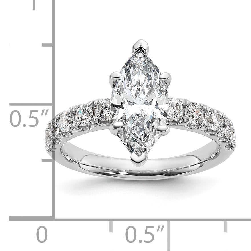 14k Certified 2 3/4 carat Lab Grown Diamond VS+ F+ Marquise Complete Engagement Ring