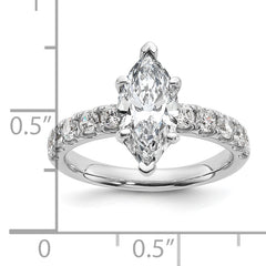 14k Certified 2 3/4 carat Lab Grown Diamond VS+ F+ Marquise Complete Engagement Ring
