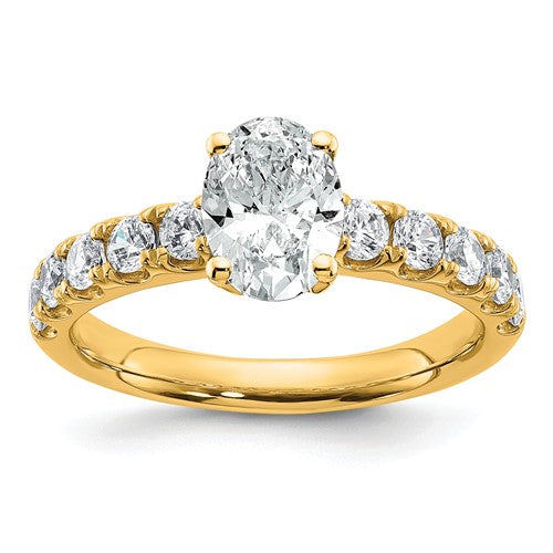 Oval Lab-Grown Diamond Engagement Ring in 14K Yellow Gold (1 3/4 ct. tw.), Size 7 - Sophia Jewelers Main image