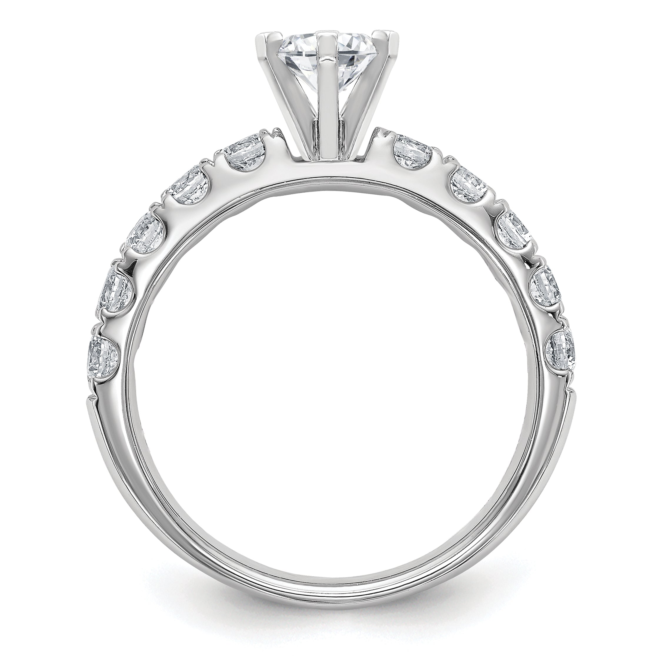 14k White Gold Certified 1 3/4 carat Lab Grown Diamond VS+ F+ Oval Complete Engagement Ring Secondary image