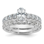 14k White Gold Certified 1 3/4 carat Lab Grown Diamond VS+ F+ Oval Complete Engagement Ring