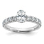 14k White Gold Certified 1 3/4 carat Lab Grown Diamond VS+ F+ Oval Complete Engagement Ring