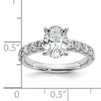 14k White Gold Certified 2 1/4 carat Lab Grown Diamond VS+ F+ Oval Complete Engagement Ring