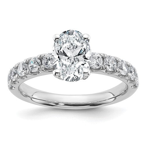 Oval Lab-Grown Diamond Engagement Ring in 14K White Gold (2 3/4 ct. tw., VS+ F+), Size 7 - Sophia Jewelers Main image