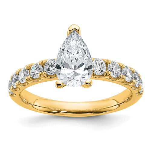 Pear Lab-Grown Diamond Engagement Ring in 14K Yellow Gold (1 3/4 ct. tw.), Size 7 - Sophia Jewelers