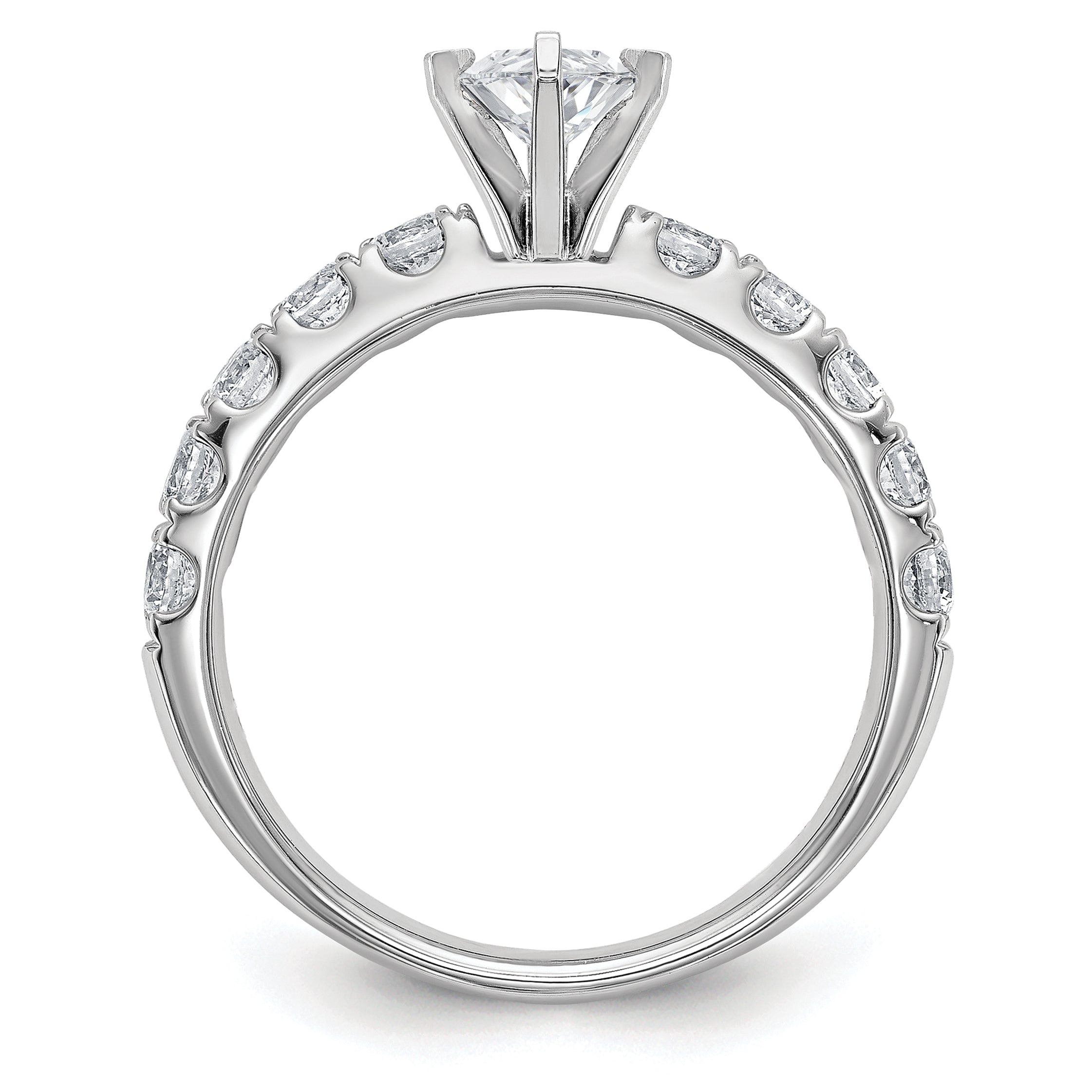 14k White Gold 1 3/4 carat Certified Lab Grown Diamond VS+ F+ Pear Complete Engagement Ring Secondary image