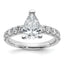 14k White Gold 2 1/5 carat Certified Lab Grown Diamond VS+ F+ Pear Complete Engagement Ring