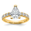 14k 2 1/5 carat Certified Lab Grown Diamond VS+ F+ Pear Complete Engagement Ring