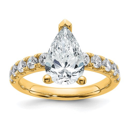 Pear Lab-Grown Diamond Engagement Ring in 14K Yellow Gold (2 3/4 ct. tw.), Size 7 - Sophia Jewelers