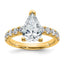 Pear Lab-Grown Diamond Engagement Ring in 14K Yellow Gold (2 3/4 ct. tw.), Size 7 - Sophia Jewelers