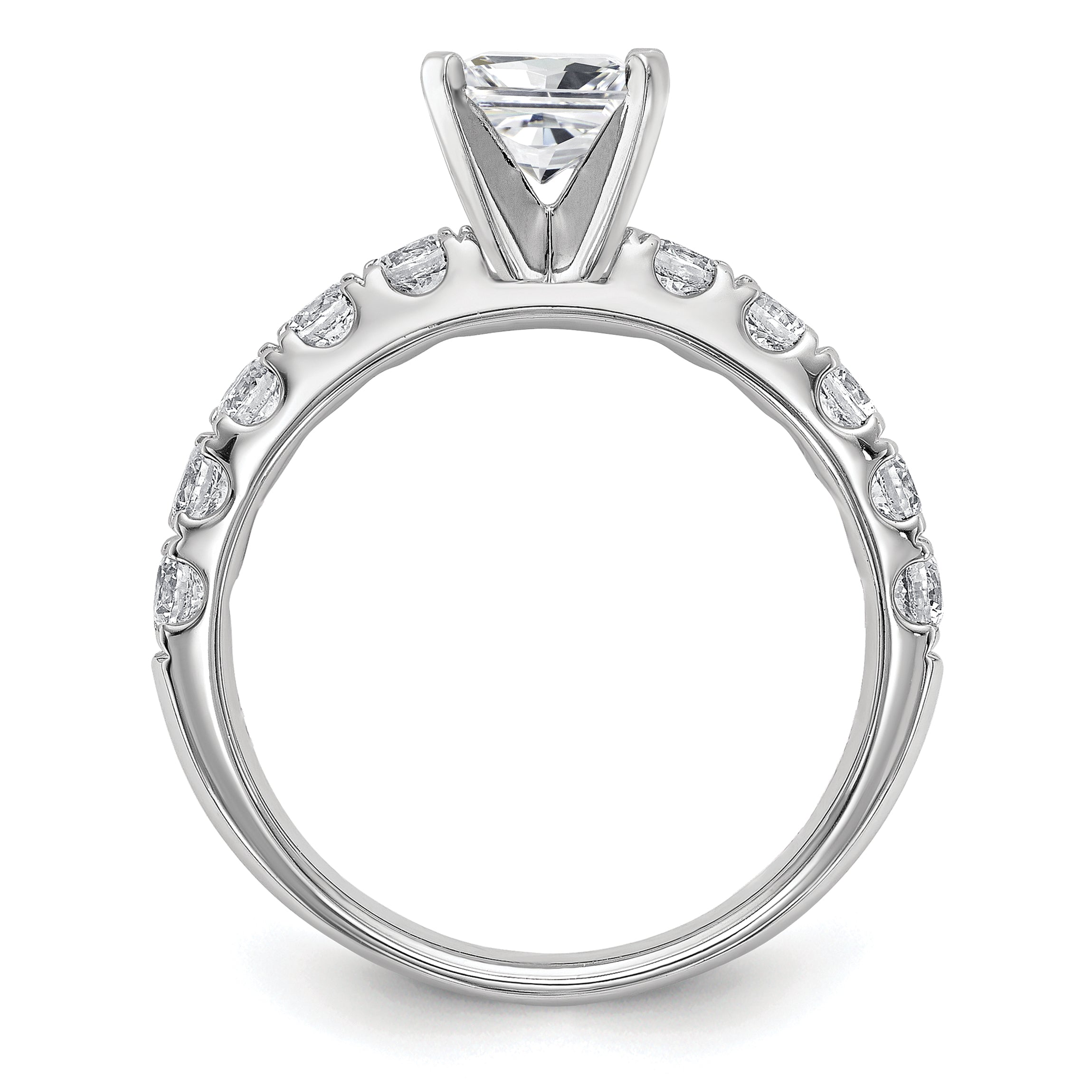 14k White Gold Certified 1 3/4 carat Lab Grown Diamond VS+ F+ Princess Complete Engagement Ring Secondary image