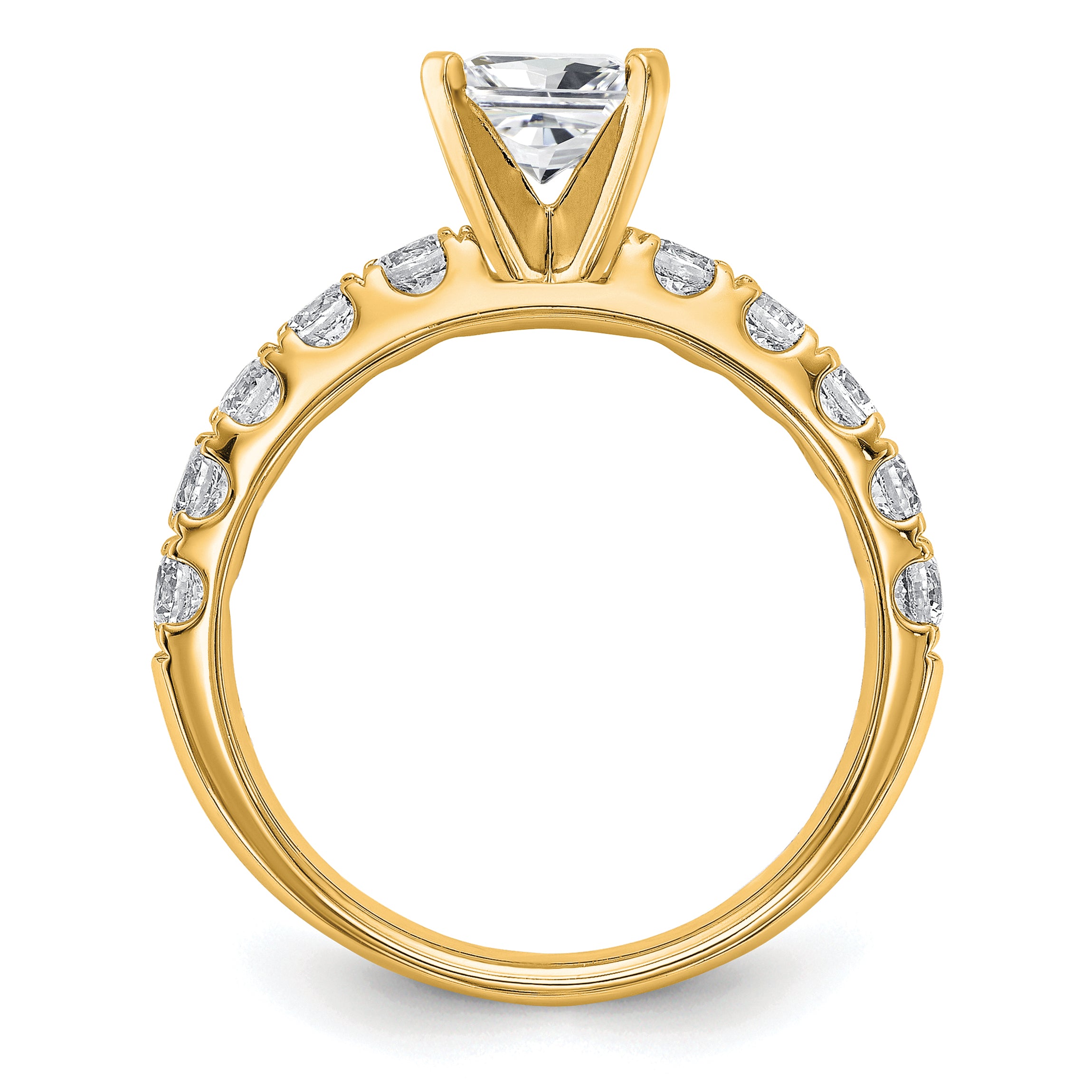 14k Certified 1 3/4 carat Lab Grown Diamond VS+ F+ Princess Complete Engagement Ring Secondary image