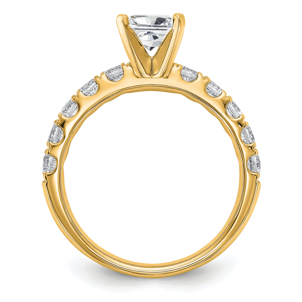 14k Certified 1 3/4 carat Lab Grown Diamond VS+ F+ Princess Complete Engagement Ring