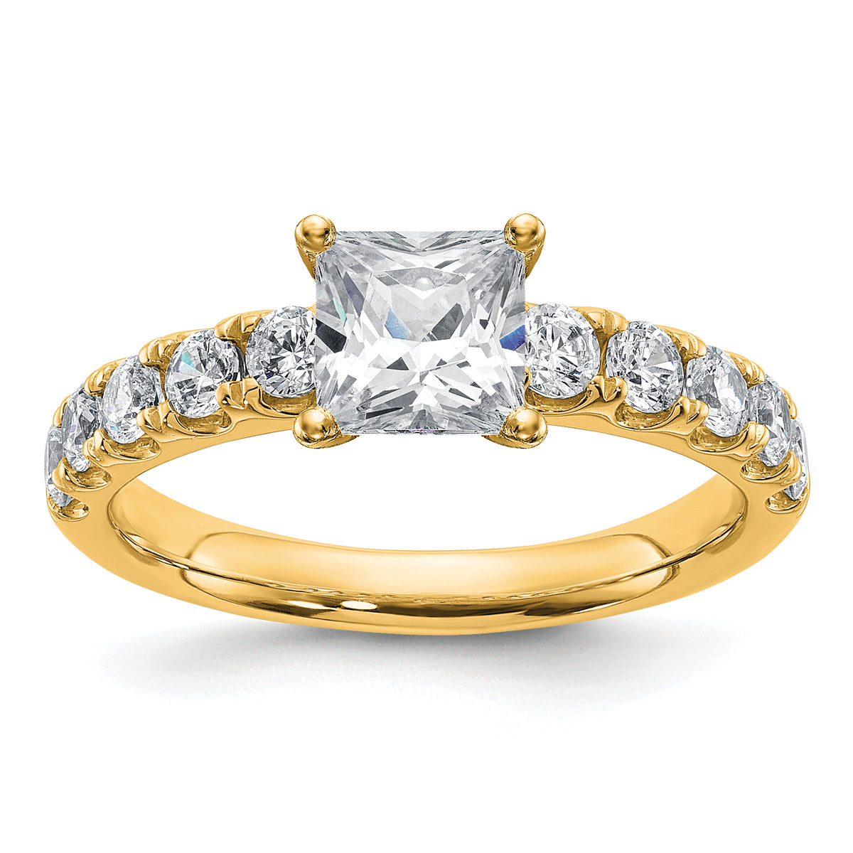 14k Certified 1 3/4 carat Lab Grown Diamond VS+ F+ Princess Complete Engagement Ring