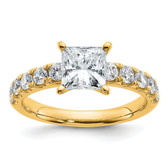 14k Certified 2 1/5 carat Lab Grown Diamond VS+ F+ Princess Complete Engagement Ring