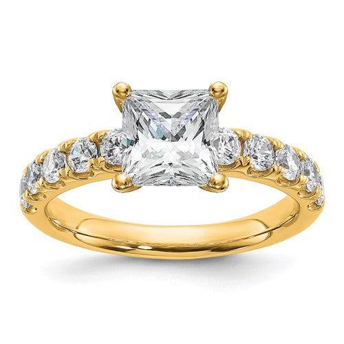 Princess-Cut Lab-Grown Diamond Engagement Ring in 14K Yellow Gold (3 3/4 ct. tw.), Size 7 - Sophia Jewelers