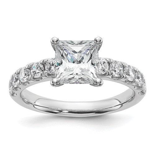 Princess-Cut Lab-Grown Diamond Engagement Ring in 14K White Gold (3 3/4 ct. tw.), Size 7 - Sophia Jewelers