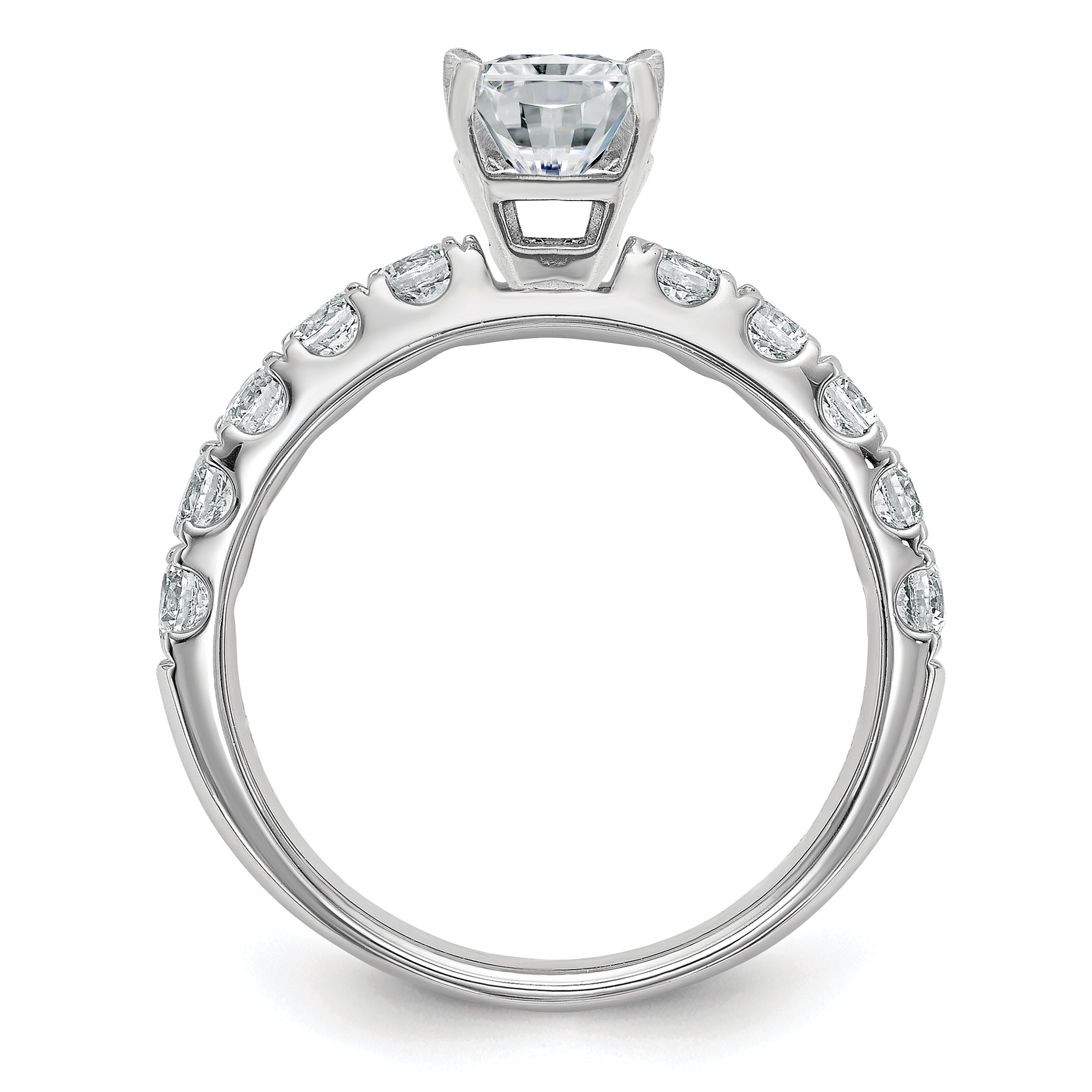 14k White Gold 1 3/4 carat Certified Lab Grown Diamond VS+ F+ Radiant Complete Engagement Ring Secondary image