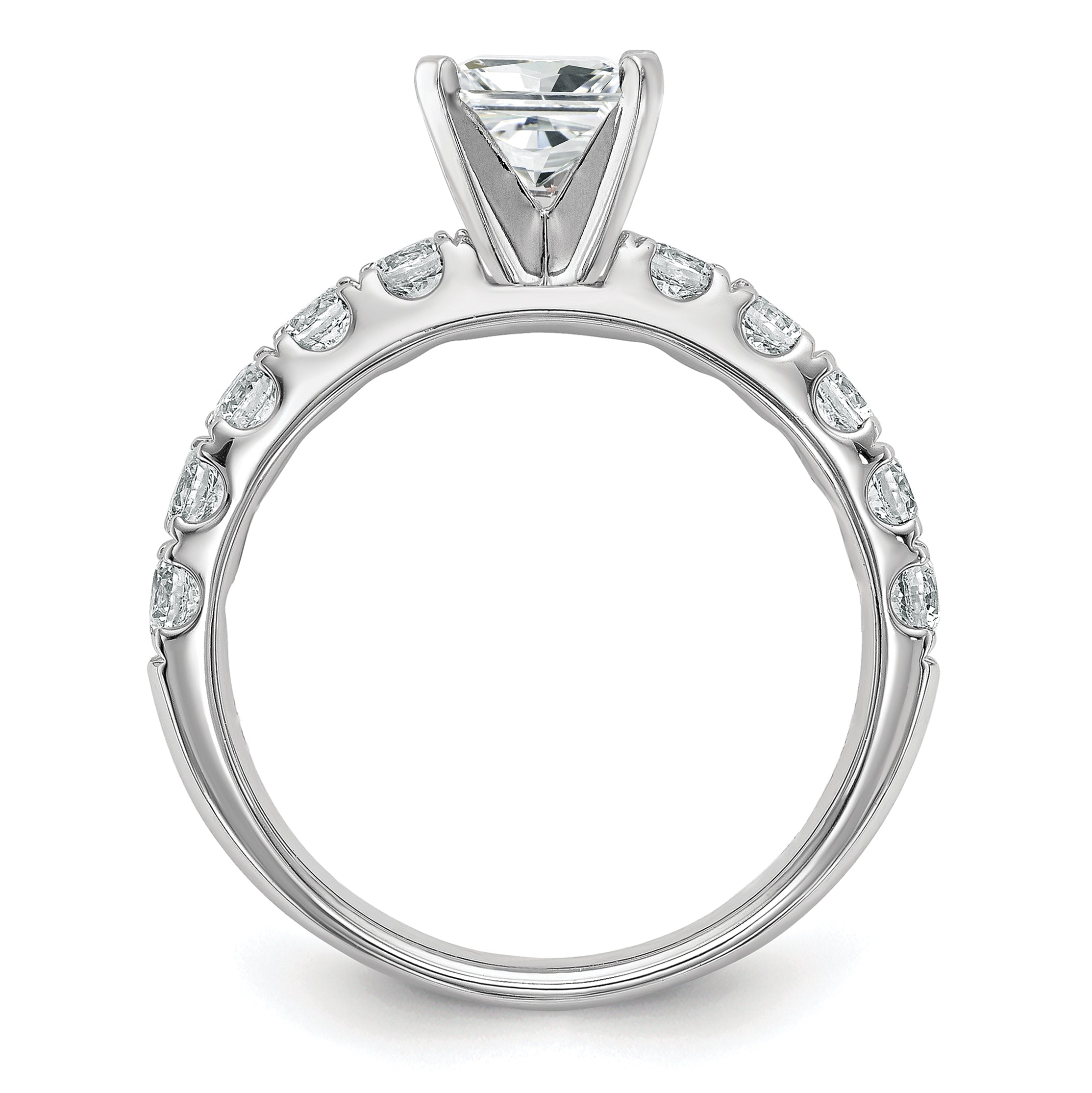 14k White Gold Certified 1 5/8 carat Lab Grown Diamond VS+ F+ Round Complete Engagement Ring