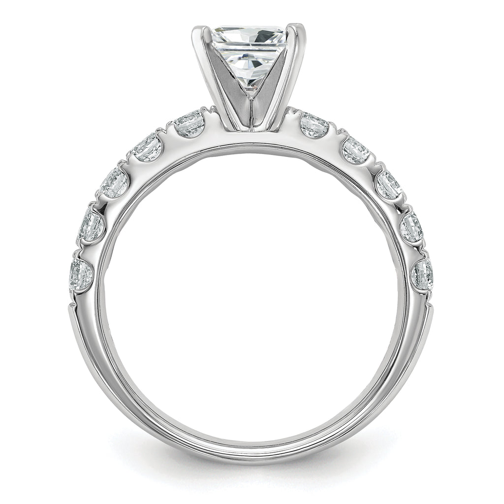 14k White Gold Certified 1 5/8 carat Lab Grown Diamond VS+ F+ Round Complete Engagement Ring