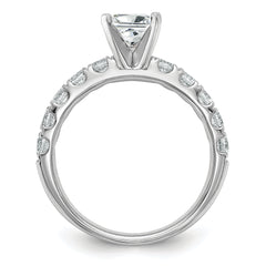 14k White Gold Certified 1 5/8 carat Lab Grown Diamond VS+ F+ Round Complete Engagement Ring