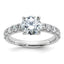 14k White Gold Certified 2 1/5 carat Lab Grown Diamond VS+ F+ Round Complete Engagement Ring