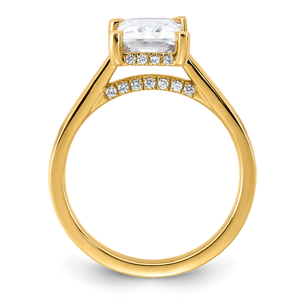 14ky Radiant Certified Lab Grown VS/SI+ G+ Complete Diamond Ring