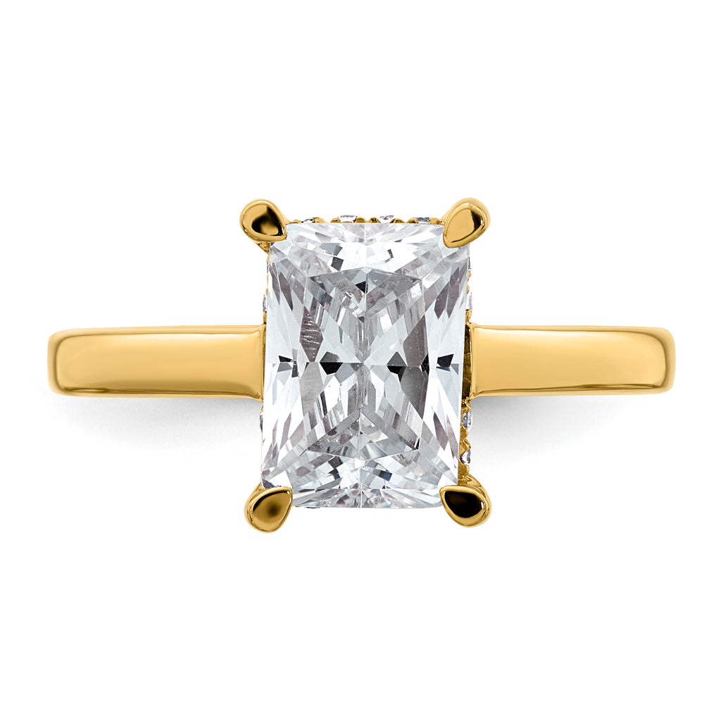 14ky Radiant Certified Lab Grown VS/SI+ G+ Complete Diamond Ring