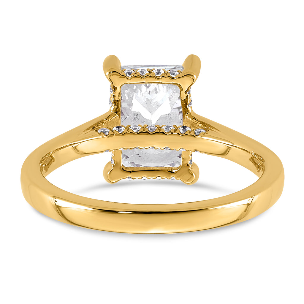 14ky Radiant Certified Lab Grown VS/SI+ G+ Complete Diamond Ring