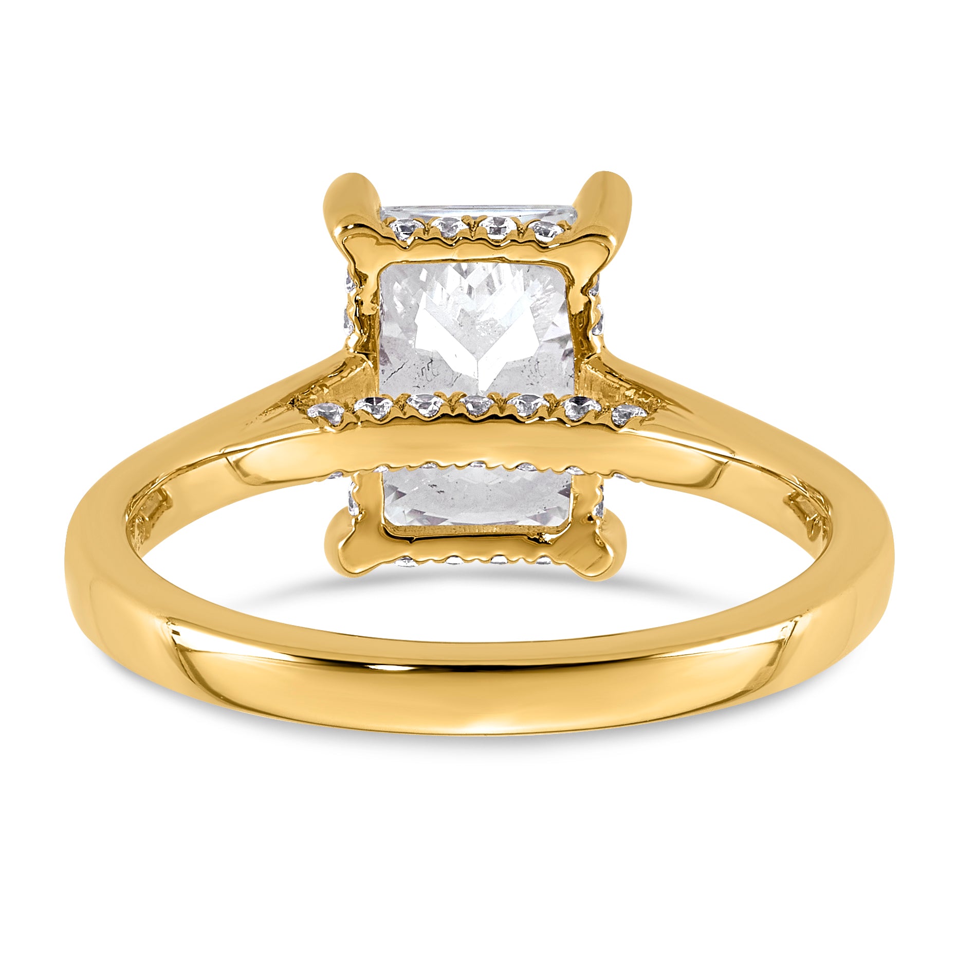 14ky Radiant Certified Lab Grown VS/SI+ G+ Complete Diamond Ring
