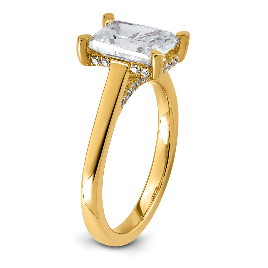14ky Radiant Certified Lab Grown VS/SI+ G+ Complete Diamond Ring